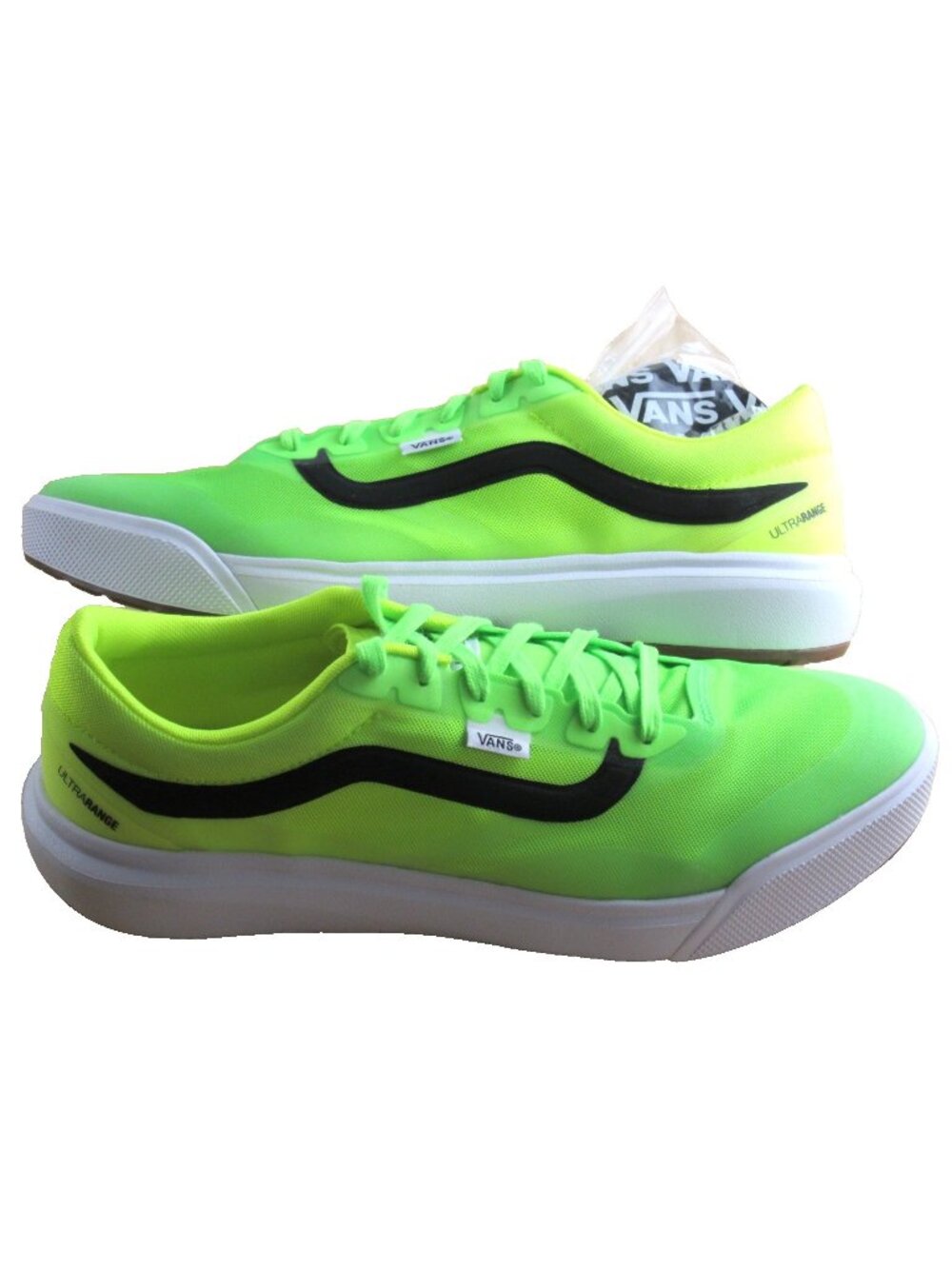 Vans Men's UltraRange 2.0 RW Gradient Neon Green Black Striped Shoes Size 10